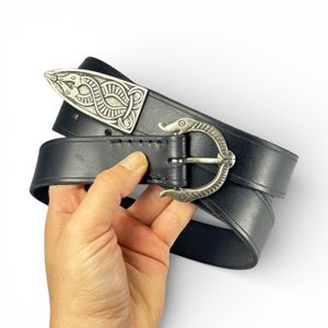 VIKING BELT, Borre Beast, leather black