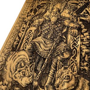 Odin, décoration murale, bois 32x46cm