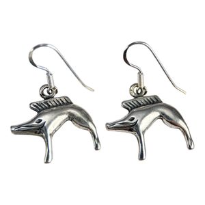 Sanglier, boucles d'oreilles, argent