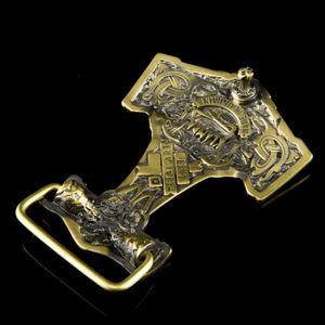 Thor's hammer, belt buckle, brass