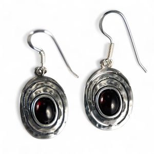 AGARA, Ohrringe, Silber 925, Granat