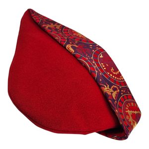 Medieval cap, wool, brocade, red