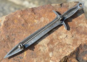 FANTASY SWOR, metal alloy brooch with a pin