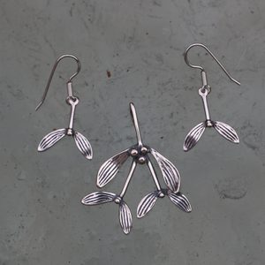 Druid Mistletoe - set of pendant and earrings silver 925