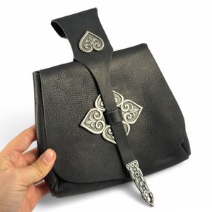 Vikinská kožená brašna, Birka, černá