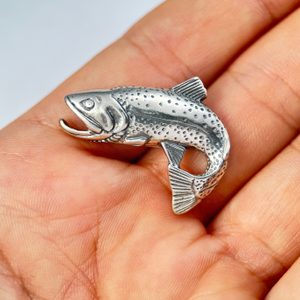 Trout - Fish, pendant, sterling silver