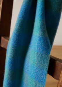 Irish Scarf, Foxford Blue &amp; Green Check Lambswool Scarf