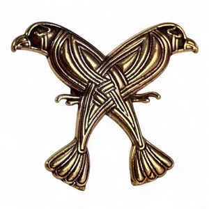 HUGINN and MUNINN - bronze brooch