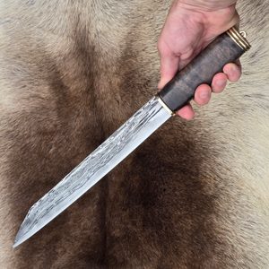 NJÖRD, VIKING SEAX, COUTEAU EN ACIER DAMASSÉ - COUTEAUX DAMASSÉS{% if kategorie.adresa_nazvy[0] != zbozi.kategorie.nazev %} - ARMURERIE: LES ARMES{% endif %}