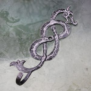 VIKING DRAGON, forged hook / key hook - left