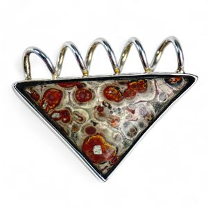 LEOPARD, jasper, silver pendant, Ag 925/1000