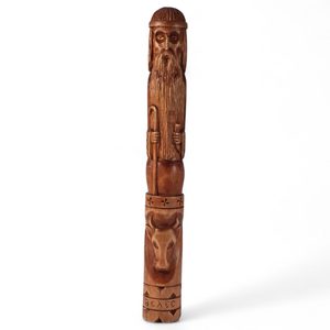VELES, Slavic God of the Forest, carved statue