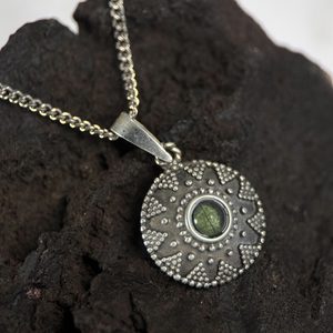 SLAVIC, silver pendant, Moldavite, Ag 925/1000