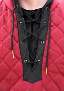 Gambeson with detachable sleeves, burgundy red - black
