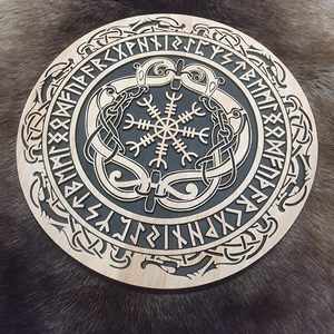 VEGVÍSIR WALL DECORATION, PLATE 43CM - WOODEN PAINTINGS{% if kategorie.adresa_nazvy[0] != zbozi.kategorie.nazev %} - WOOD{% endif %}