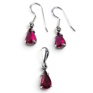 Silver Jewellery Set with Glass STRIGA, Sterling Silver 925