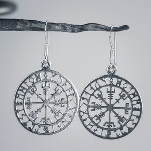 VEGVÍSIR - Icelandic compass, earrings and pendant, silver