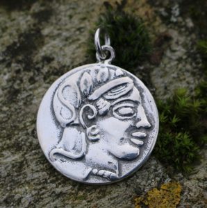 Athenian Tetradrachm, pendant, silver, reproduction