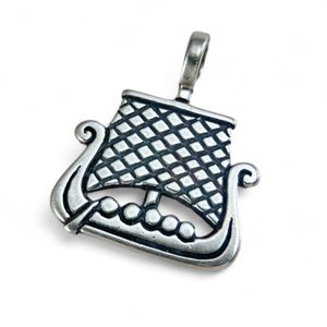 VIKING SHIP, silver pendant