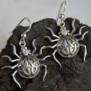 Spider Silver Earrings