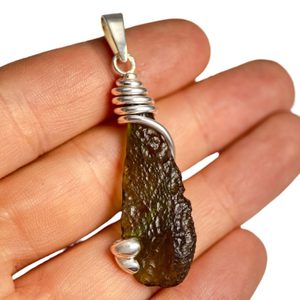VIRGO, necklace - Moldavite, silver 925/1000