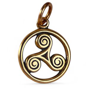 Celtic Triskele, small pendant, bronze
