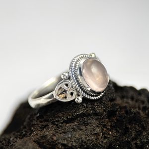 STROMBOLI, ring, rose quartz, silver 925/1000