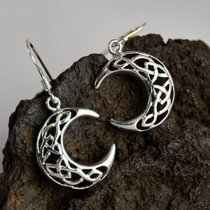 Celtic moon, silver earrings 925/1000
