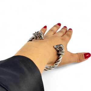 Keltisches Stierarmband, Trichtingen, massiv Silber 925