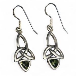 KIRA, boucles d'oreilles, moldavite et argent