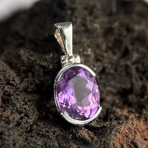 SPHINX, pendentif en argent, améthyste Ag 925/1000