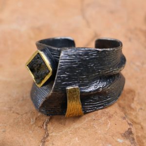 Haifa bague moldavite, argent