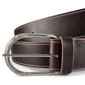 Leather belt, brown