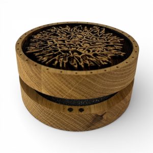 Boîte en chêne MOLDAVITE pour collectionneurs de pierres, moldavite et bracelets