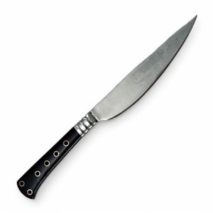 Medieval knife with horn handle and leather sheath