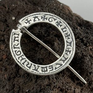 MEDIEVAL BROOCH, year 1300, Lombard script, silver 925/1000,13g
