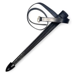 Leather scabbard for one-handed sword, black
