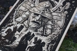 Samurai Wall Decoration Oak 32x46cm
