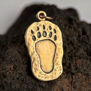 Bear Print, bronze pendant