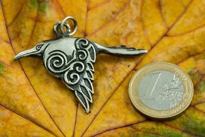 CORVUS - Celtic Crow Pendant, silver 925