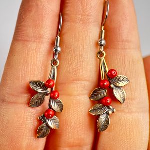 Canneberges, boucles d'oreilles, Bronze