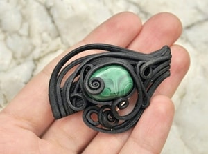 MALACHITE BROOCH