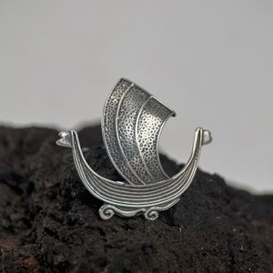 DRAKKAR, vikinská loď, amulet, stříbro 925