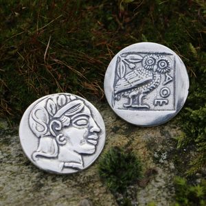 Tétradrachme athénien, réplique de pièce en argent Ag 925