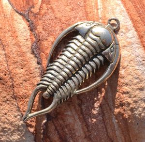 TRILOBIT, Amulett, Talisman, Bronze