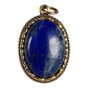 LAPIS LAZULI, large, bronze, pendant