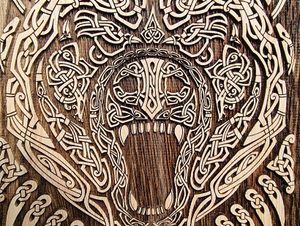 BERSERKER RUNES Wall Decoration 45cm Oak