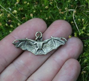 BAT pendant, zinc, antique brass