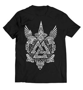 VALKNUT - Viking men's T-shirt b&w