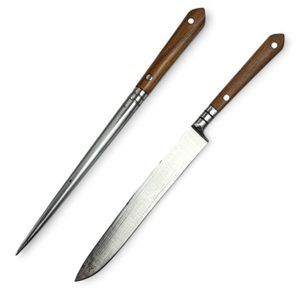 Set médiéval forgé, couteau et aiguille